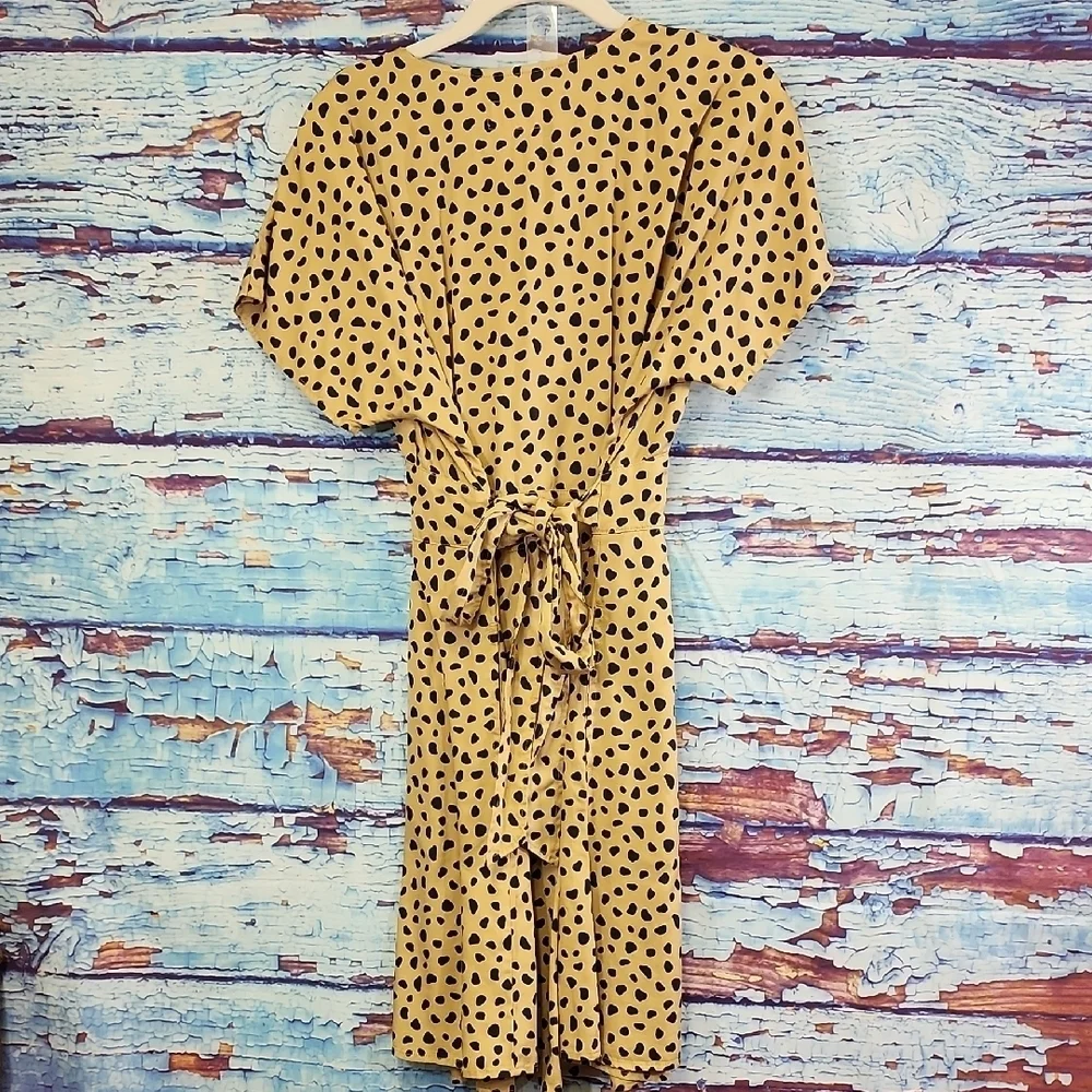Marine Layer Tan Cheetha Dot Mini Dress